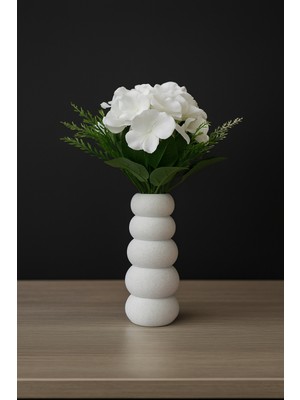 Todekora Bumble Beyaz Mermer Görünümlü Vazo | Modern Ev & Ofis Dekoru