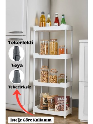 UltraMint Pratik 4 Katlı Tekerlekli Lavabo Altı Düzenleyici Raf Seti