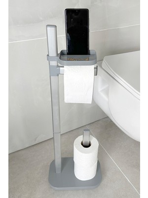 UltraMint Şık ve Pratik Gri Renkli Tuvalet Kağıtlık Aksesuarı