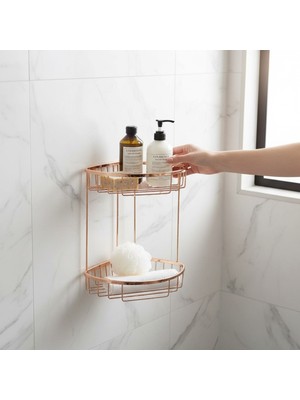 UltraMint Bakır Banyo Rafı, Paslanmaz Pirinç Şampuanlık, Bronz Tasarım