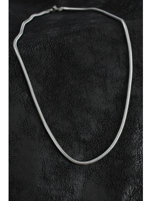 Shoplaza 316L Çelik Oval Italyan Zincir Model Gümüş Renk Erkek Kolye -