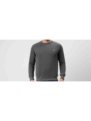 Lacoste Dar Slim Bisiklet Yaka Antrasit Sweatshirt