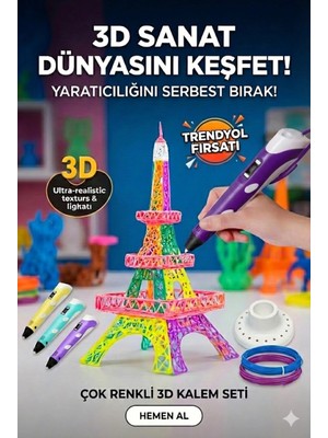 LTG Nova 3D Kalem Seti (Mor ) Dijital Göstergeli + 3 Renk Filament Hediyeli Eğitici Yazıcı Abs/pla Uyumlu