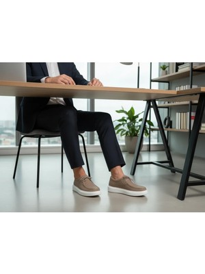 Voyager 6796 Erkek Deri Günlük Ayakkabı Kum