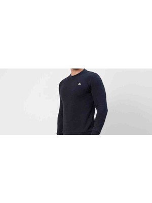 Lacoste Lacivert Bisiklet Yaka Dar Slim Sweatshirt