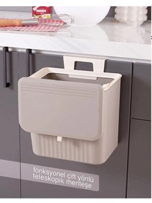 Mutfak Dolap Askılı ve Tezgah Üstü, Fonksiyonel Kapaklı 15 Lt Çöp Kovası
