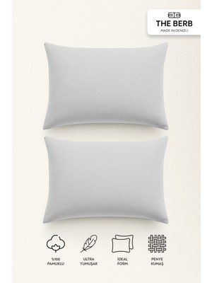 The Berb | 2'li Penye Yastık Kılıfı Seti | %100 Pamuk | 50 X70 | Fermuarlı | Jersey Kumaş
