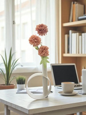 Todekora Modern Dekoratif Çiçekli Vazolu Biblo-Minimalist Tasarım Masa