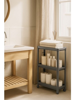 UltraMint Çok Katlı Tekerlekli Çok Amaçlı Banyo ve Mutfak Düzenleyici Raf