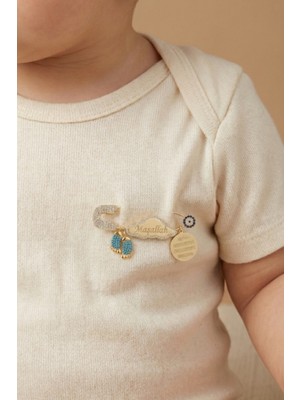 Parmas Design Bebek Yaka Iğnesi Maşallah ve Nazar Ayeti Yazılı 925 Ayar Gümüş Antialerjik Bulut Nazar