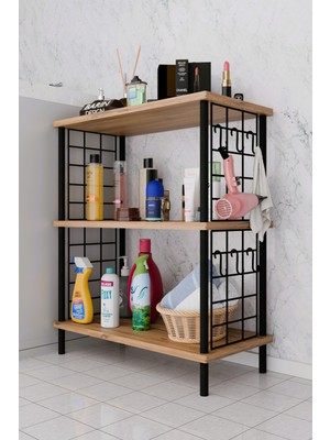 UltraMint Çok Amaçlı Metal Gövdeli 3 Raflı Çevir Kur Banyo Organizeri