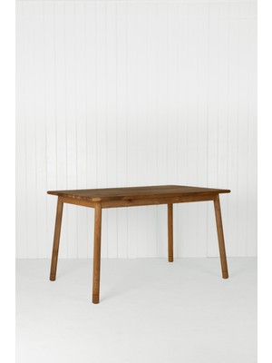 Unboxdeco Alaçatı Masif Ceviz Ahşap Yemek Masası -  130 x 80 cm