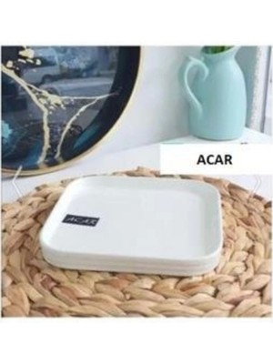 UltraMint Porselen Kare Tatlı Tabağı Seti 6’lı 18 cm Şık ve Zarif Tasarım