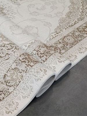 Woolen Halı Delüxe Viscon Akrilik Salon Halısı 6503 Krem