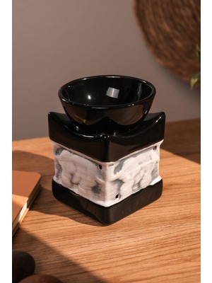 Love Bundles Fil Desenli  Seramik El Yapımı Buhurdanlık