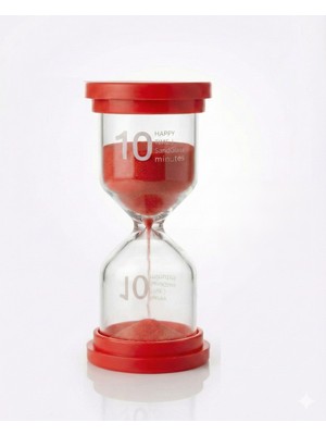 Hangora 10 Dakika Kırmızı Kum Saati - Dekoratif Cam Zamanlayıcı -Mutfak, Ders ve Oyun Süre Ölçer