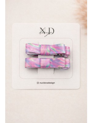 Nuviera Design Ebru Desenli Saç Tokası Klipsli - 2'li Set