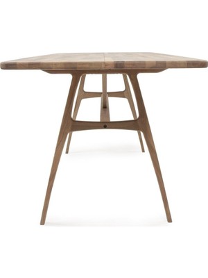 Unboxdeco 6 Kişilik Slim Masif Ceviz Ahşap Masa- 160X80 cm