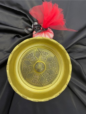 UltraMint Otantik Gaziantep Bakır Hamam Tası, Altın Renk, 20 Cm, 0,9 Mm, Sabun Hediye