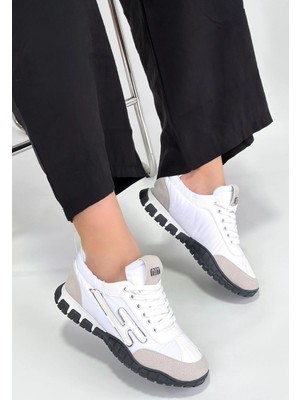 Sb Shopping Huer Beyaz Nubuk Bağcıklı Spor Ayakkabı
