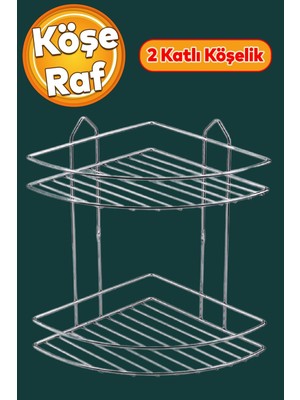 UltraMint Oval Köşelik Small Banyo Krom 2 Katlı Şampuan Sabun Rafı