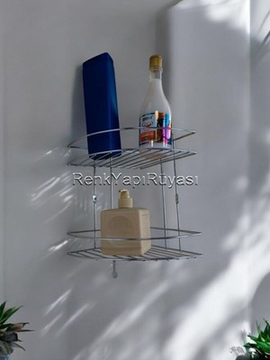 UltraMint 2 Katlı Krom Köşe Duş Rafı, Şampuanlık, Banyo Düzeni