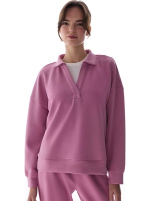 Penti Gül Pembesi Polo Yaka Modal Sweatshirt