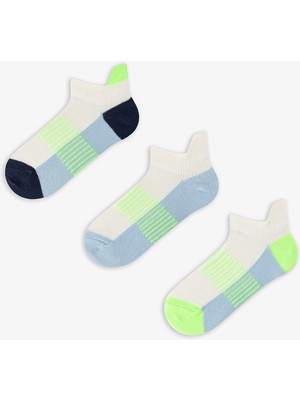 Penti Renkli Erkek Çocuk Neon Green Blue 3'lü Tab Patik Çorap