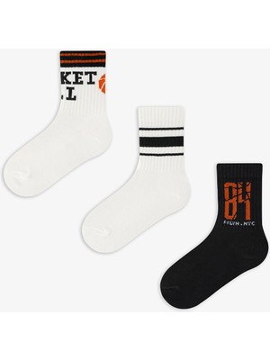 Penti Renkli Erkek Çocuk Basket Point 3'lü Tenis Soket Çorap