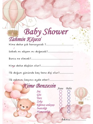 Baby Shower Anı Kartı - 10 Adet