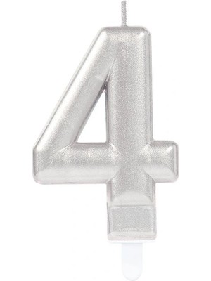 FRY 4 Rakam Mum Gümüş Renk