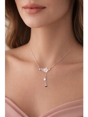 BG Jewellery Kiraz Çiçeği 925 Ayar Gümüş Kolye