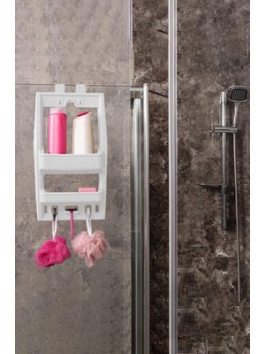 UltraMint Çift Katlı Banyo Rafı, Şık ve Pratik Duş ve Lavabo Düzenleyici