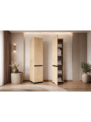 Floransa Tek Kapılı 4 Raflı Safir-Antrasit Çok Amaçlı Dolap