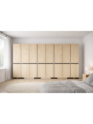 Floransa 16 Kapılı FLR16-IA3 Safir- Antrasit Gardırop-Çok Amaçlı Dolap-Yüklük