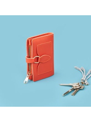 Matmel Gold Tokalı Pvc Cüzdan - Turuncu - 9X13 cm