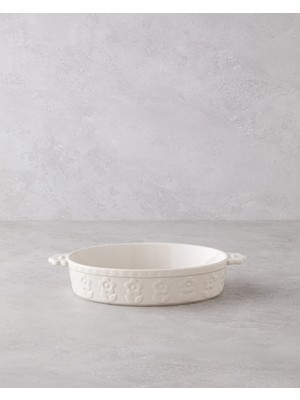 English Home Soft Bloom Stoneware Fırın Kabı 28 cm Krem