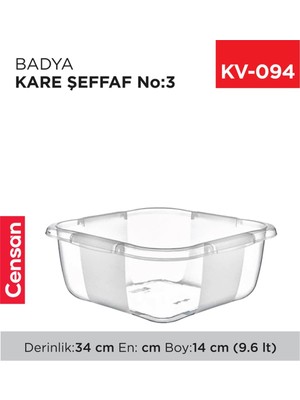 EkoAlışverişDünyam Kare Şeffaf Badya 1 Adet 3 NOE166 (1124)