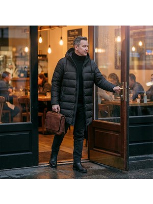 Penelope %100 Kaz Tüyü Vento Erkek Mont - Siyah Xl