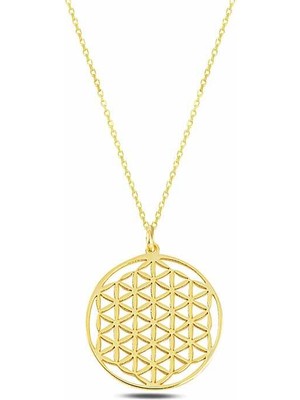 EkoAlışverişDünyam ​​925 Ayar Gümüş Yaşam Çiçeği Gümüş Kolye T6275 (1124)