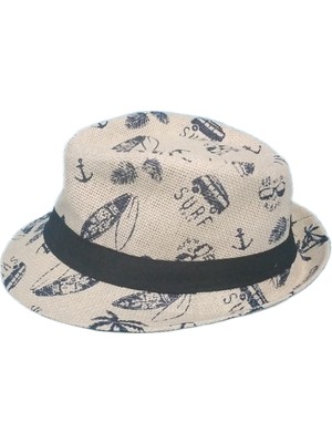 Reva Erkek Çocuk Desenli Fötr Şapka – Yazlık, Hafif ve Nefes Alabilir