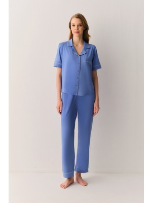 Suwen Misty Gömlek Yaka Pijama Takımı