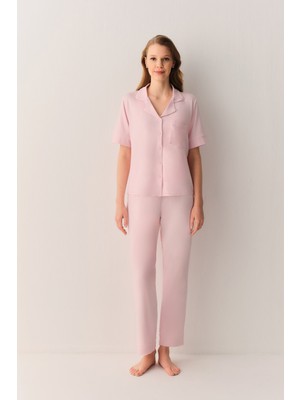 Suwen Misty Gömlek Yaka Pijama Takımı