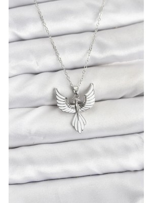 Marsilyan 316L Çelik Zincir Gümüş Renk Anka Kuşu Model Kadın Kolye - TJ-BKO10878