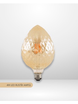 Ack 4W 350LM E27 2200K G95 Rustik LED Ampul AB55-00420