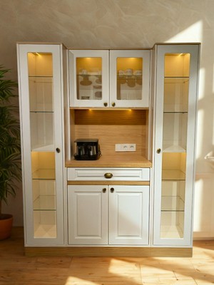 Avm 24 Mikel Masalı Kahve Köşesi LED Aydınlatmalı %100 Mdf 161*45*200