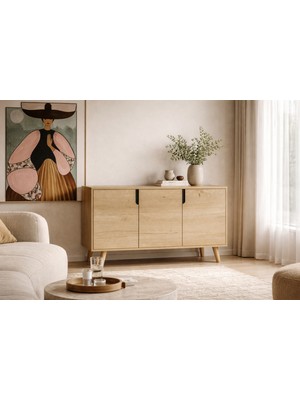 VM VERTEX MOBİLYA Verona 120  cm  Konsol, Kahve Köşesi, Tv Ünitesi, Çok Amaçlı Ahşap Ayaklı Konsol S