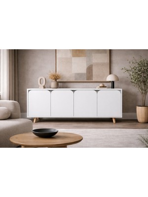 VM VERTEX MOBİLYA LAZIOKONSOL01 Beyaz 45  x  180 Konsol