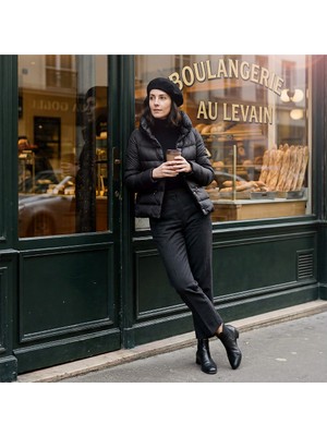 Penelope %100 Kaz Tüyü Fiora Kadın Kısa Mont - Siyah M