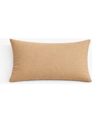 PerdeYap Kadife Dokulu Bej Renk Kırlent Yastık Kılıfı